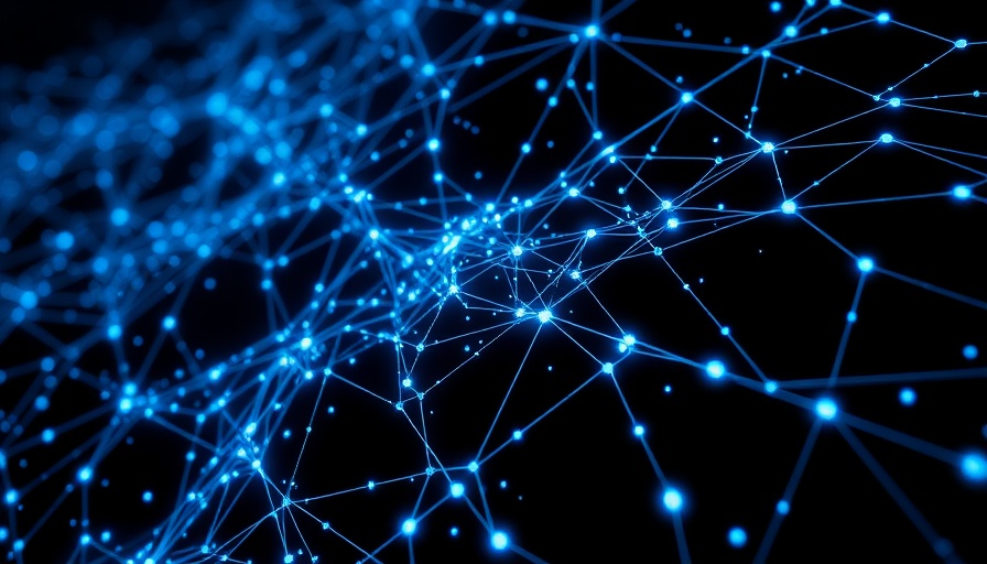 Futuristic digital pattern of interconnected dots and lines illustrating data connections.