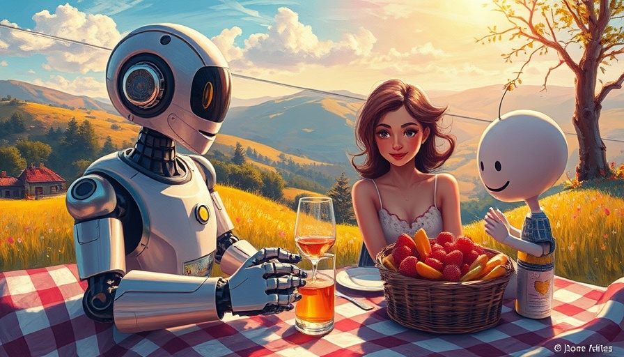 AI Image Generation Energy Consumption represented by a whimsical picnic scene.