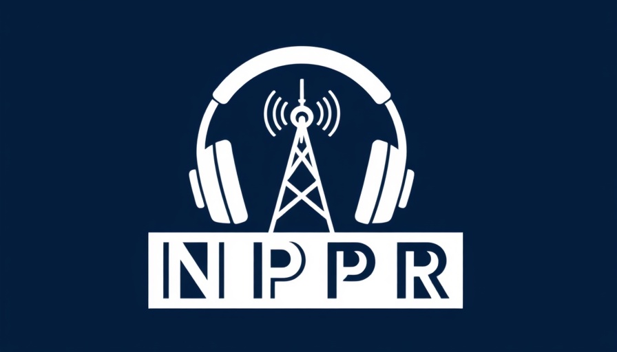 Minimalist NPR broadcast illustration with radio concept.