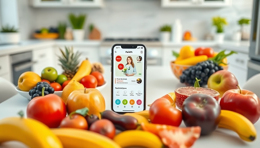 Yuka App for Healthy Eating displayed on smartphone with fruits.