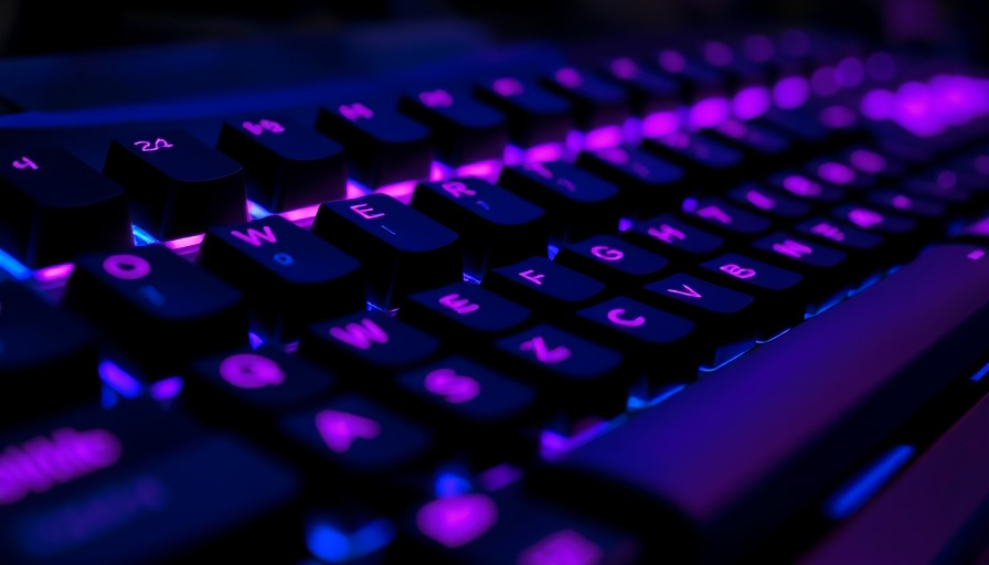 Neon-lit mechanical keyboard symbolizing weaponizing AI
