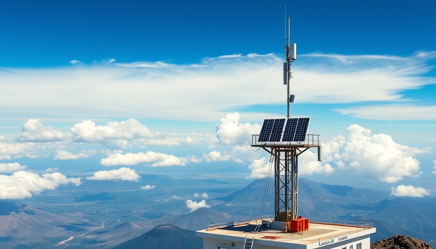 Earth’s CO2 Levels monitoring site with clear sky and solar panels.