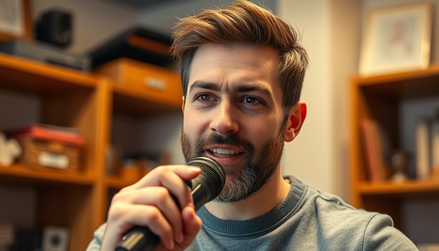Confident man discussing schools and AI skills in a podcast setting.