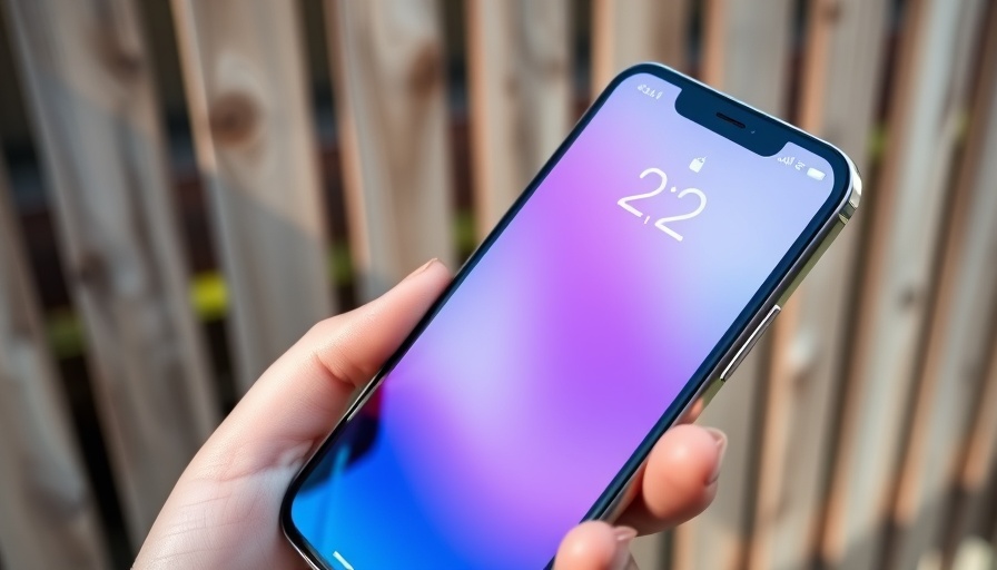 Smartphone with AI-powered Siri interface held outdoors.