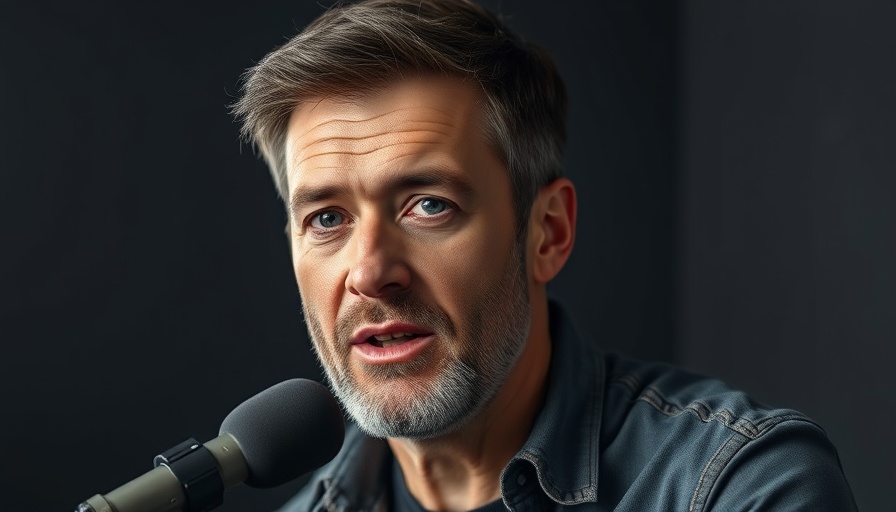 Confident man speaking on a podcast about being okay being disliked.