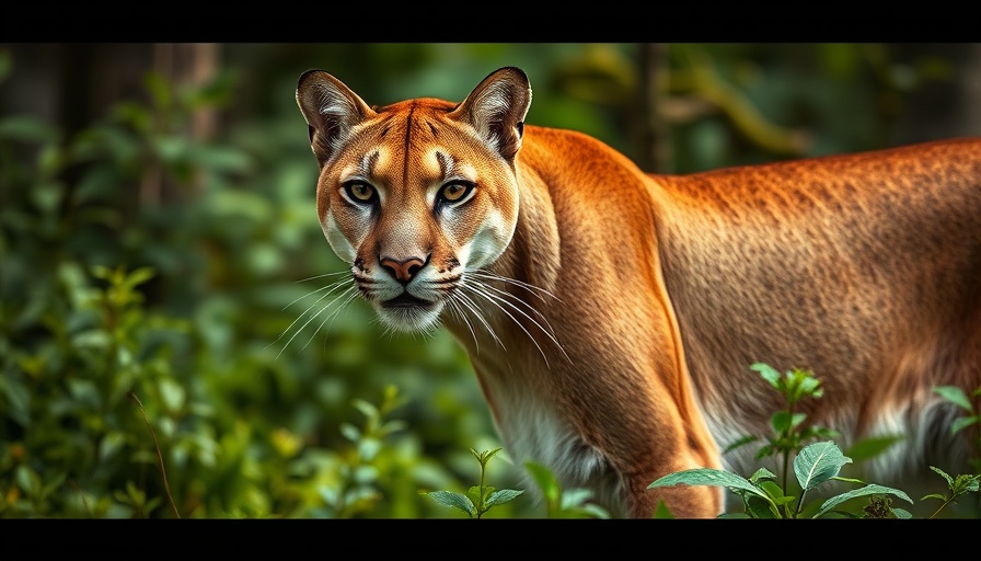 Majestic cougar in Miccosukee Tribe Wildlife Conservation.