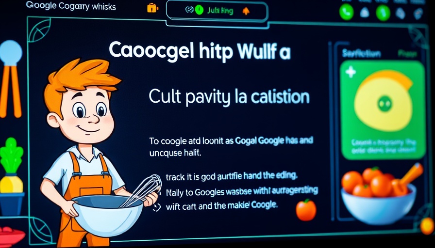 Google Whisk Tutorial digital interface with cartoon avatar and graphics.