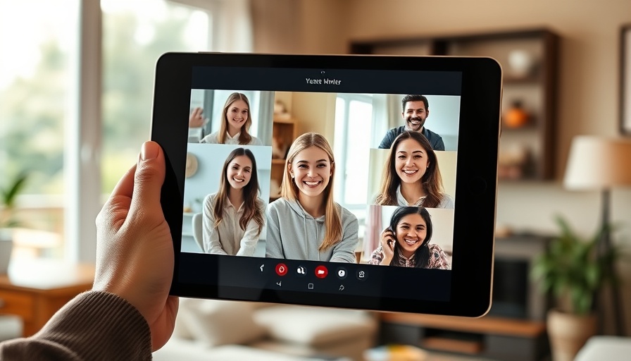 Tablet showing group video call demonstrating simple ways to stay social using tech.