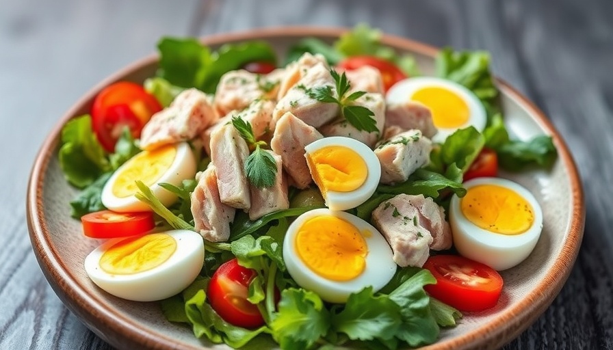 Colorful Nicoise Tuna Salad with fresh ingredients, natural light.