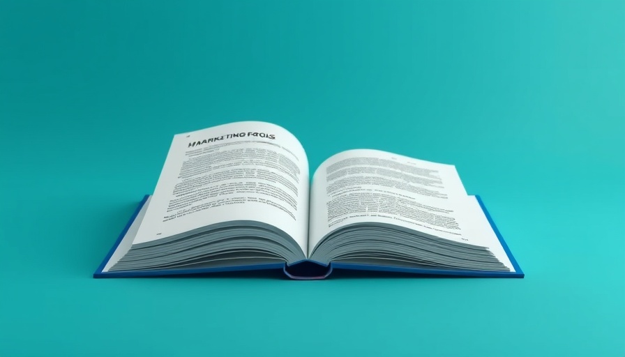 AI in marketing trends book, open and closed, on gradient background.