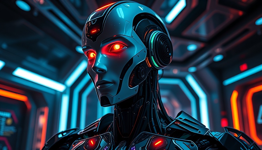 Futuristic humanoid robot showcasing Nano VLLM performance technology.