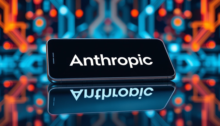 Anthropic AI copyright logo on smartphone with reflections.