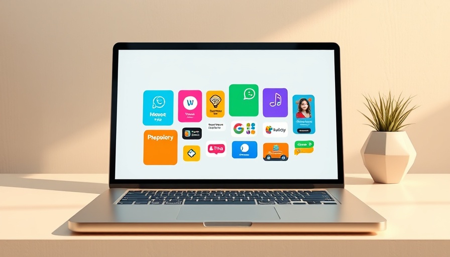 Minimalist laptop showing app interface for building apps with Claude.