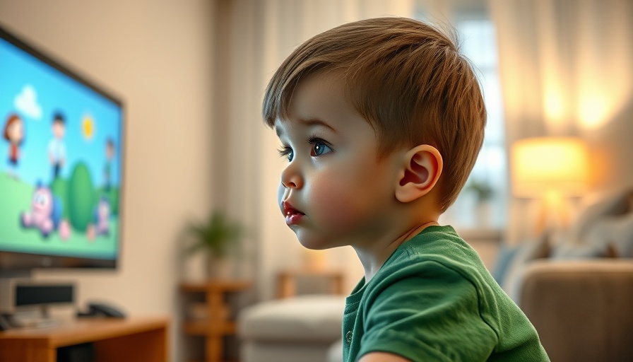 Child watching a screen in a living room, subtle lighting.