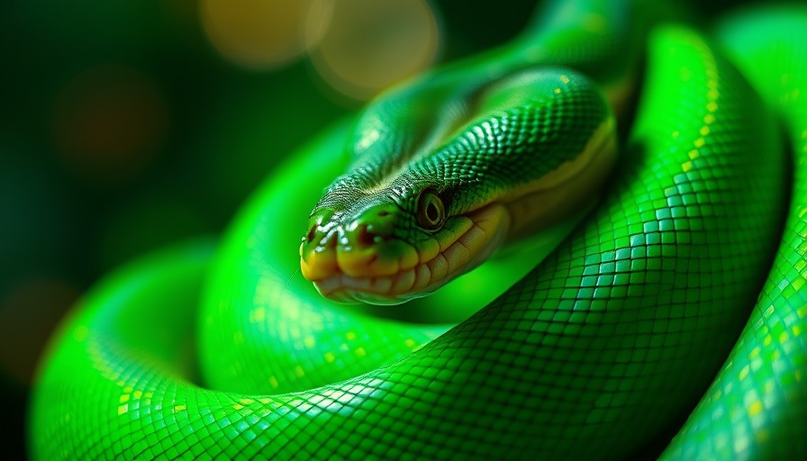 Vibrant emerald python symbolizing Python Libraries for MLOps in 2025.
