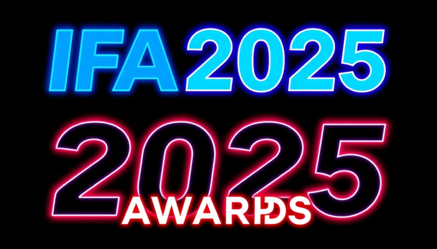 Future Innovation Awards IFA 2025 graphic with bold futuristic design.