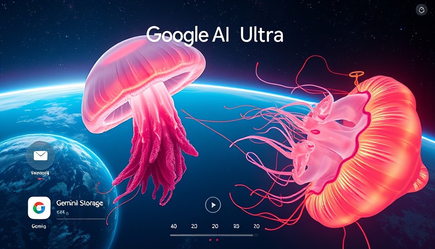 Google AI Ultra interface with space jellyfish over Earth.