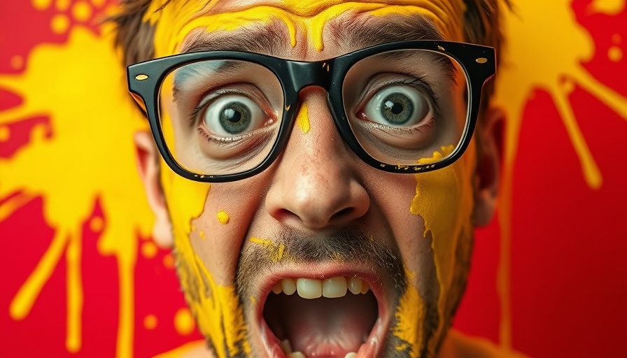 Surreal expression of shock in generative AI backlash theme