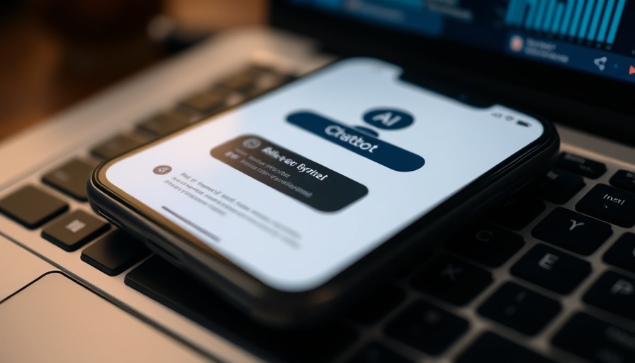AI chatbots interface displayed on a smartphone screen over a keyboard.