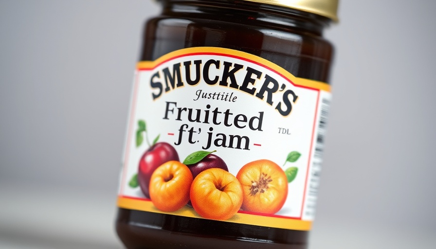 Close-up of Smucker's jar after removing artificial colors