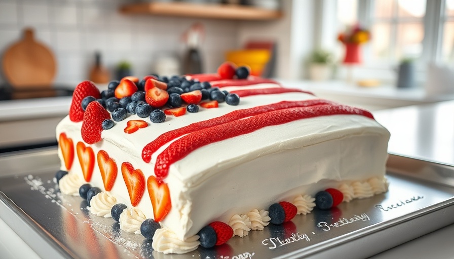 Easiest flag cake recipe with fresh berries in a festive design.