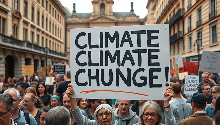 Protest against fossil fuel disinformation outside a historic building.