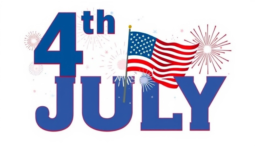 Inclusive 4th of July graphic with flag and fireworks.