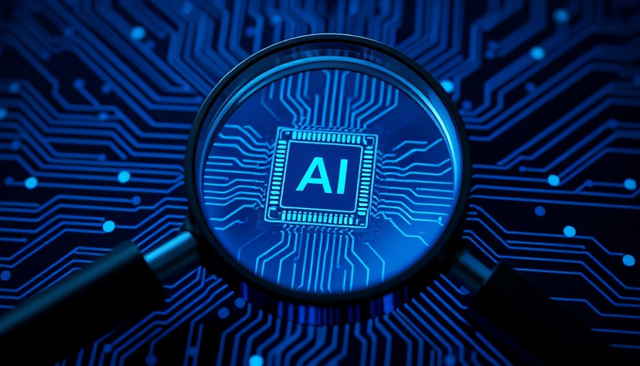 AI search optimization concept with digital magnifying glass