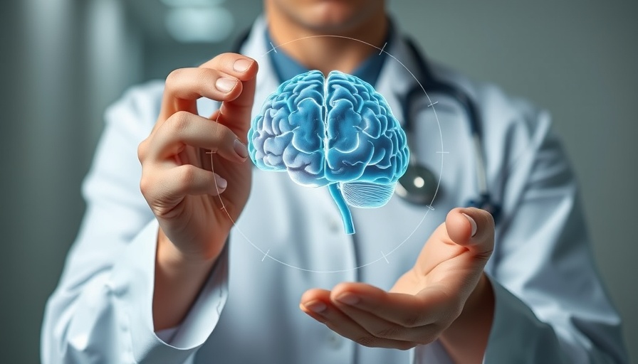 Doctor holds brain hologram, symbolizing fixing sugar metabolism and dementia.