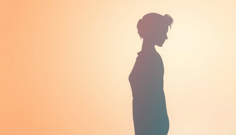 Abstract female silhouette with warm gradient background, minimalist art.