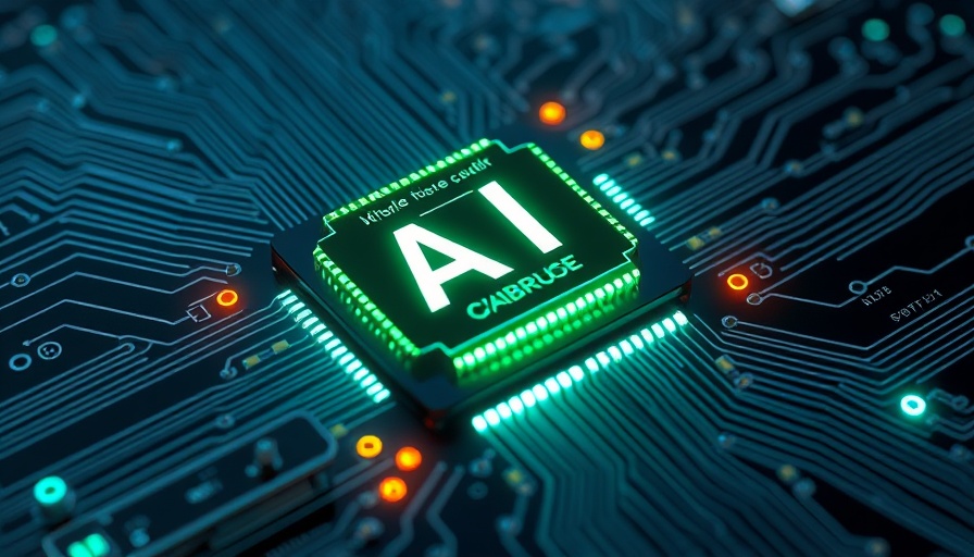 AI microchip with glowing circuits representing Data Analytics and AI Trends.