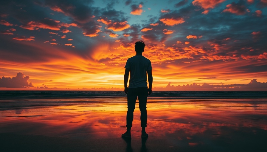 Person silhouetted against a vibrant sunset, step towards personal growth.