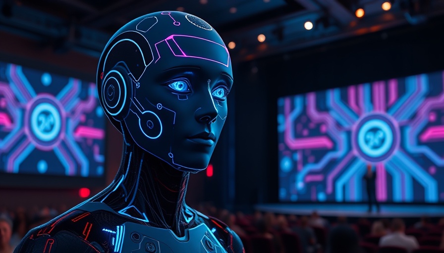CROME AI enhances chatbot intelligence with futuristic humanoid display.