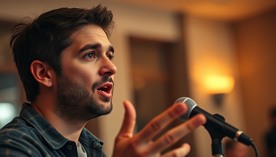 Young man explaining in a warm indoor setting, Enhance Your Wellness Journey with AI.