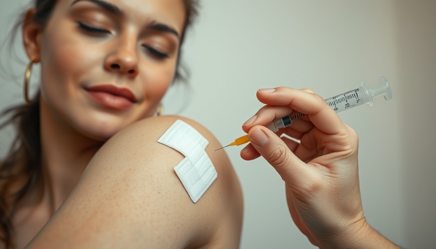 Person's arm with bandage post-vaccine, RFK Jr. vaccine policy lawsuit context.