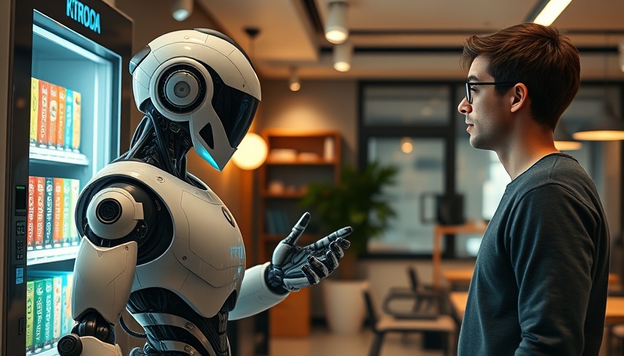 Robot demonstrating business running skills in an office.
