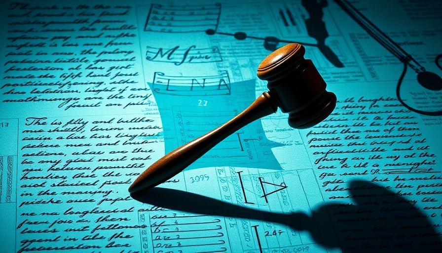 Abstract representation of legal themes with a gavel depicting AI copyright battles.