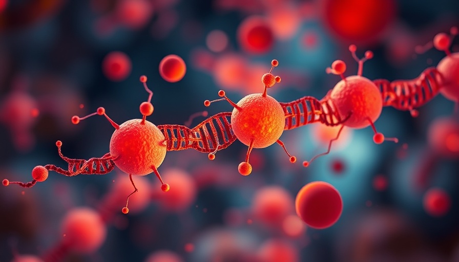 3D rendering of mitochondria with dynamic particles, illustrating mitochondrial DNA editing.