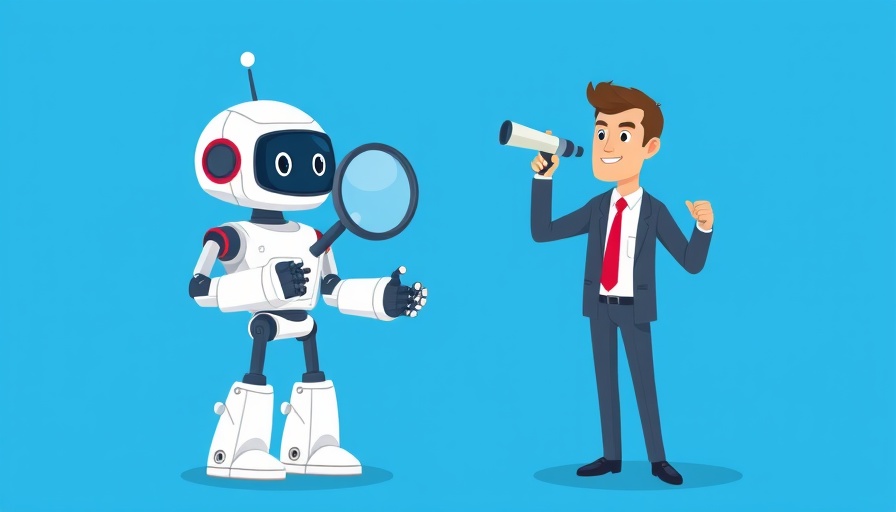 AI browser wars concept with robot and businessman searching.