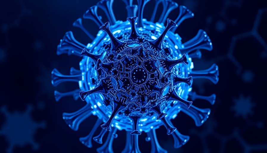 AI builds proteins to battle cancer and antibiotic resistance with digital virus illustration.