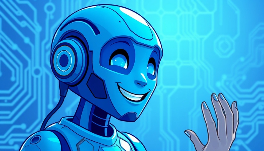 Futuristic AI assistant interacting with human, RealSense AI Funding concept.