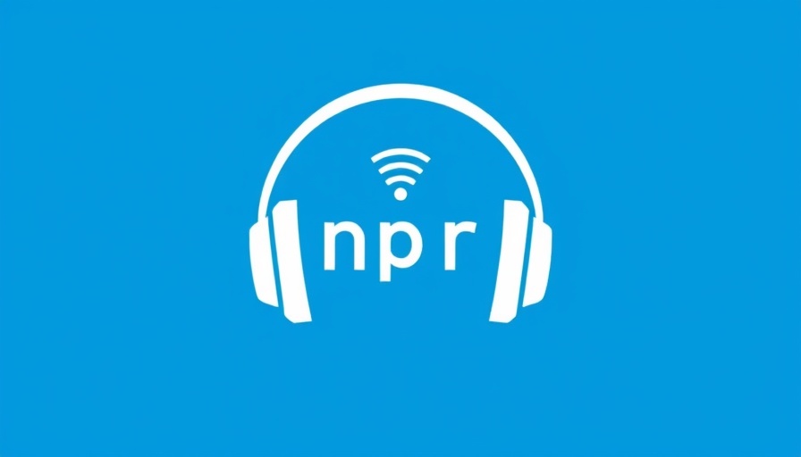 Minimalist NPR logo with headphones and antenna design