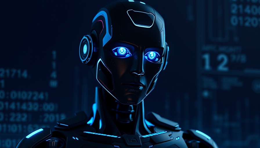 Futuristic AI humanoid showcasing Kimi K2 technology with glowing features.