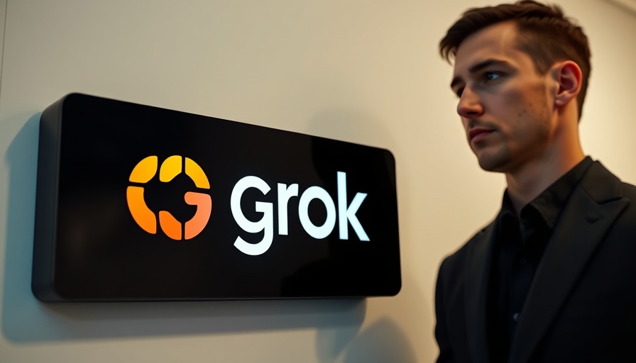 Grok plan display with contemplative figure in suit