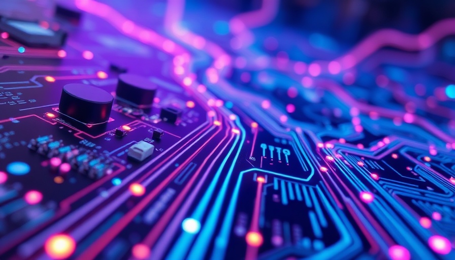 Futuristic digital circuit board with data streams, IT modernization with AWS and Pegasystems
