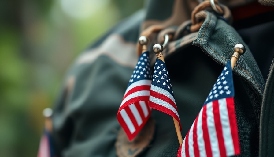 American flags on military jacket, symbolizing veterans