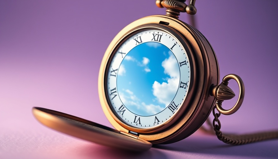 Joyspan and Aging Well concept with pocket watch revealing sky.