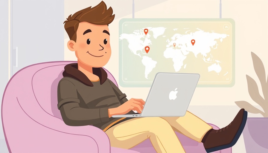 Modern illustration of trip planning with AI and digital map.