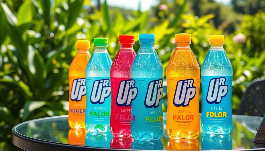 Air Up healthy flavored water bottles and pods in a garden setting.