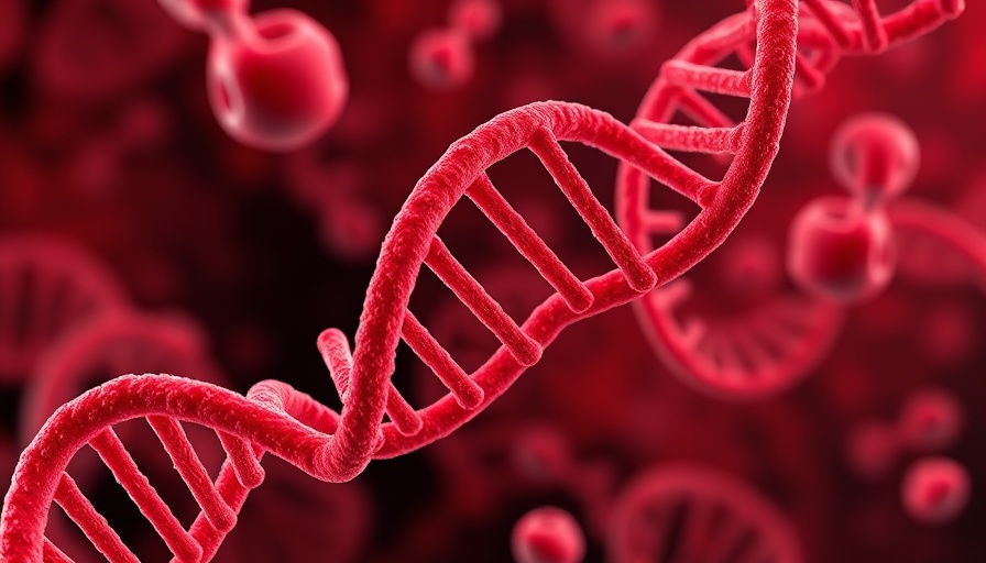 DNMT3A and Cancer Control: DNA helix and blood cells illustration.